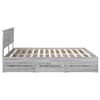 vidaXL Bed Frame with Drawer Grey Sonoma 200 x 200 cm Engineer Wood