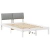 vidaXL Bed frame White and light grey 120 x 200 cm Solid pine wood