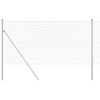 vidaXL Chainlink Fence Ground Fix 10 x 1.4 m Galvanised Steel Silver