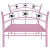 vidaXL Bed Frame without Mattress Pink Metal 90x200 cm