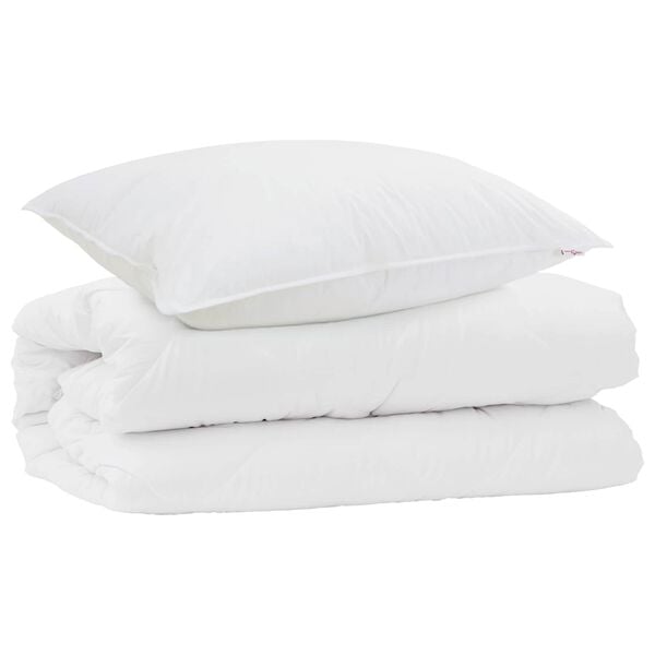 vidaXL Duvet Set with Pillow 2 pcs White Microfibre