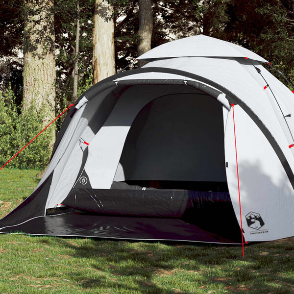 vidaXL Camping Tent Dome 3-Person White Blackout Fabric Quick Release