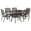 vidaXL Garden Dining Set 7 pcs Bronze Aluminium
