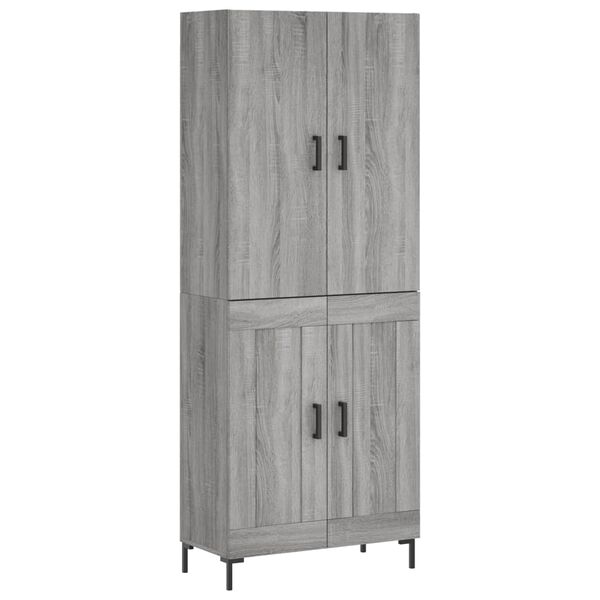 vidaXL Highboard Grey Sonoma 69.5x34x180 cm Engineered Wood