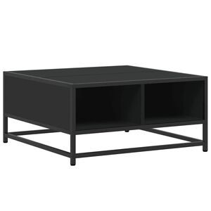 vidaXL Coffee Table Black 60.5x60.5x30 cm Engineered Wood and Metal