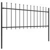 vidaXL Garden Fence with Spear Top Steel 1426x80 cm Black