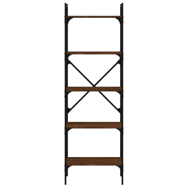 vidaXL Bookcase 5-Tier Brown Oak 56x31.5x174 cm Engineered Wood