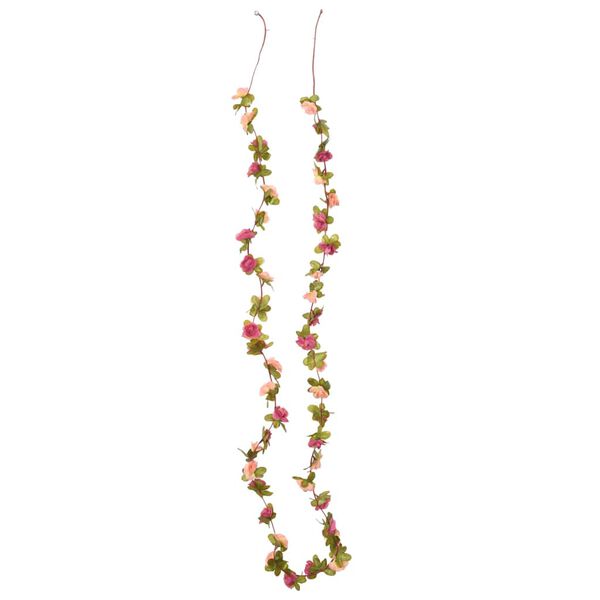 vidaXL Christmas Flower Garlands 6 pcs Rose Red 250 cm