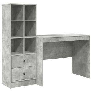 vidaXL Desk Concrete Grey 145.5 x 50 x 127 cm 2 pcs
