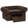 vidaXL Dog Sofa with Drawer Brown 75x50x38 cm Plush