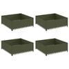 vidaXL Lawn Edging 4 pcs 100 x 100 x 35 cm Steel Olive Green
