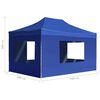 vidaXL Professional Folding Party Tent with Walls Aluminium 4.5x3 m Blue