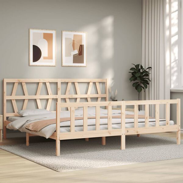 vidaXL Bed Frame without Mattress Super King Size Solid Wood Pine