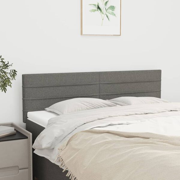 vidaXL Headboards 2 pcs Dark Grey 72x5x78/88 cm Fabric
