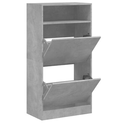 vidaXL Shoe Cabinet Concrete Grey 60x34x116 cm Engineered Wood