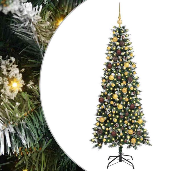 vidaXL Artificial Christmas Tree with 300 LEDs with Stand Green 180 cm