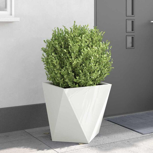vidaXL Planter White 50 x 50 x 50 cm Steel