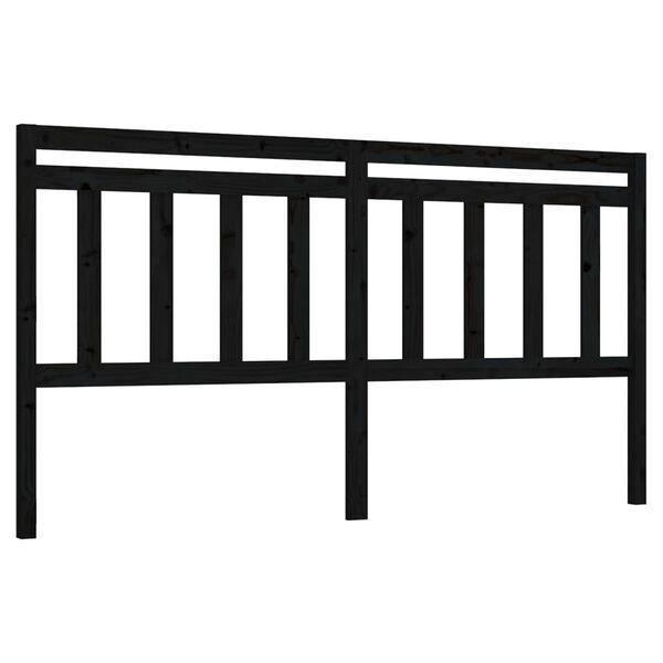vidaXL Bed Headboard Black 186x4x100 cm Solid Wood Pine