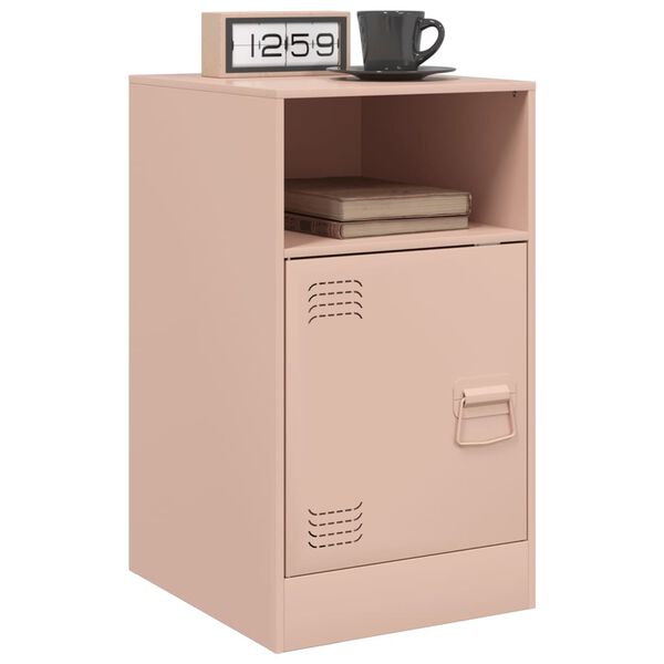 vidaXL Bedside Cabinets 2pcs Pink 34.5x39x62 cm Steel
