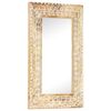 vidaXL Hand-Carved Mirror 80x50x2.6 cm Solid Mango Wood