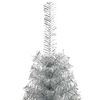vidaXL Artificial Pre-lit Christmas Tree Silver 150 cm PET