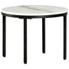 vidaXL Coffee Table White and Black &Oslash;50 cm Real Solid Marble