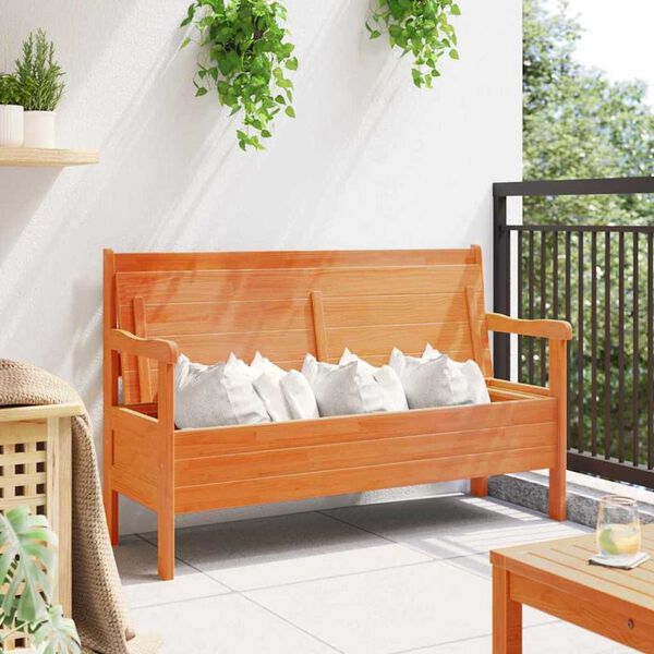 vidaXL Outdoor Bench Brown 119 x 76 x 44cm Solid pine wood