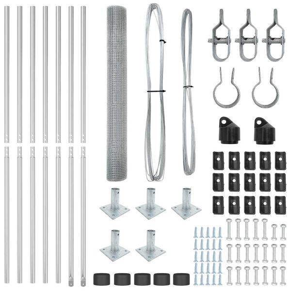 vidaXL Fence Post Silver 10 x 1 m (12 x 12 mm mesh) Steel