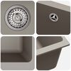 vidaXL Sink Grey 370 x 460 mm 80% Quartz and 20% Resin