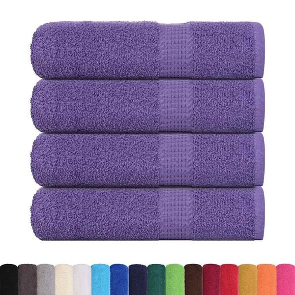 vidaXL Hand Towels "FROGN" 4 pcs Purple 50x100 cm 360 gsm