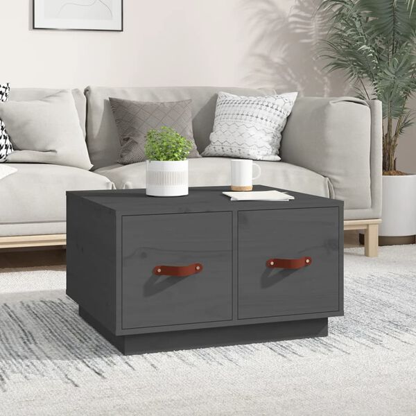 vidaXL Coffee Table Grey 60x53x35 cm Solid Wood Pine