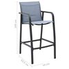 vidaXL 7 Piece Garden Bar Set Black and Grey