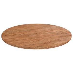 vidaXL Round Table Top Light Brown &Oslash;90x1.5 cm Treated Solid Wood Oak