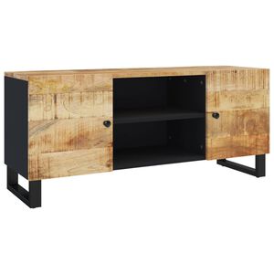 vidaXL TV Cabinet | Black | Solid mango wood | Medium | TV Cabinet | Rectangular