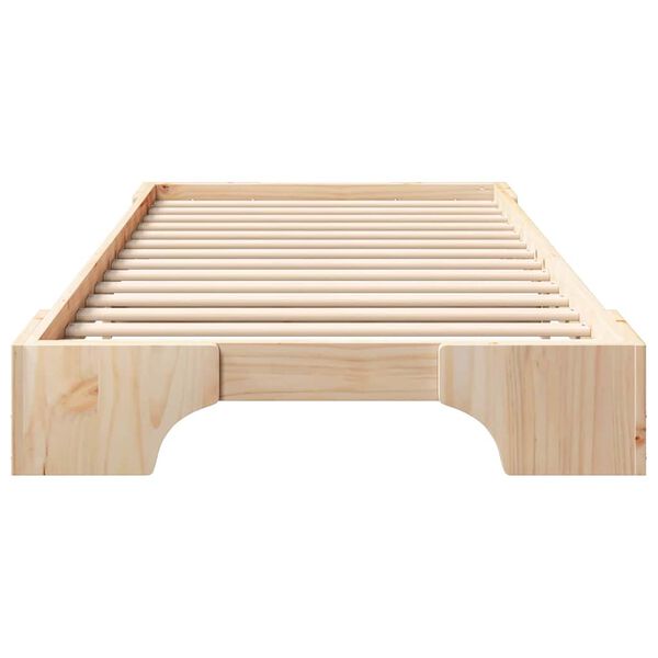 vidaXL Bed Frame Brown 90 x 210 cm Solid Pine Wood