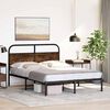 vidaXL Bed Frame Without Mattress 140x190 cm Smoked Oak Engineered Wood