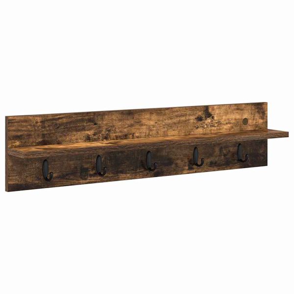 vidaXL Wall-Mounted Coat Rack Smoked Oak 80 x 10.5 x 18 cm