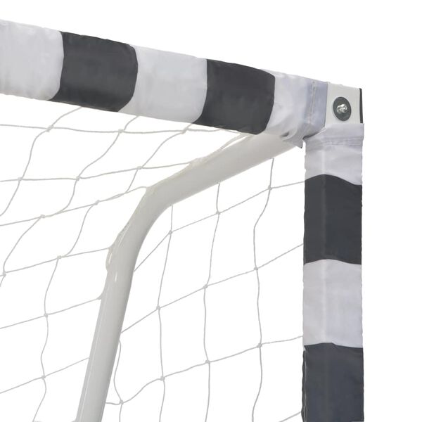 vidaXL Soccer Goal 300x200x90 cm Metal Black and White