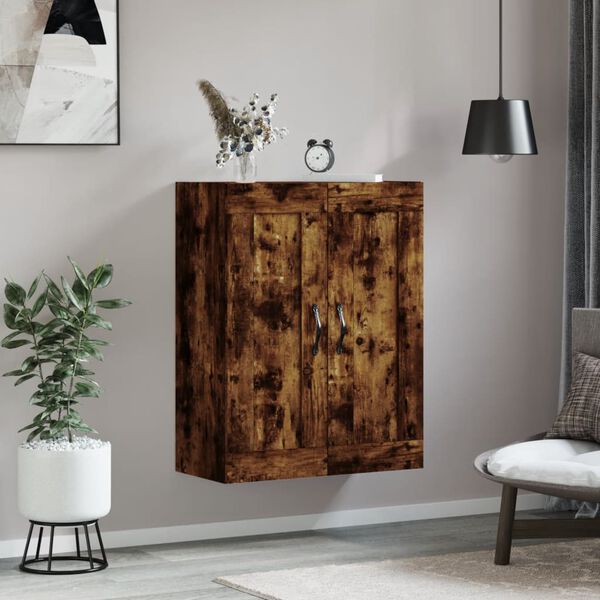 vidaXL Wall Mounted Cabinet Smoked Oak 69.5x34x90 cm Engineered Wood