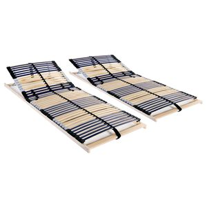 vidaXL Bed Base | Natural beech wood and black | Beechwood frame, birch slats
