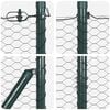 vidaXL Fence Post Grey 50 x 1 m (25 mm mesh) Steel and PVC