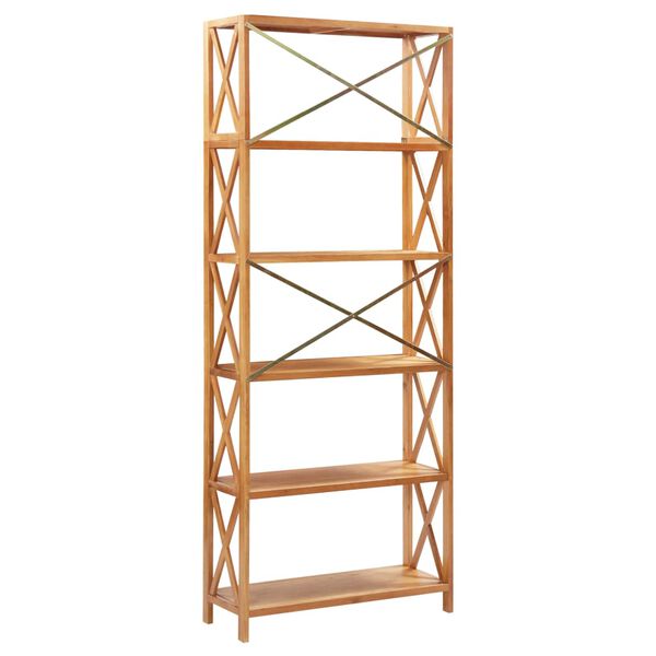 vidaXL 6-Tier Shelf 80x30x205 cm Solid Oak Wood