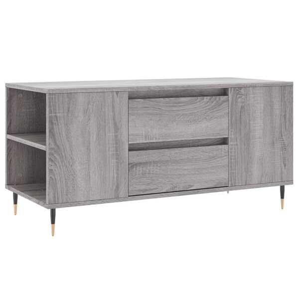 vidaXL Coffee Table Grey Sonoma 102x44.5x50 cm Engineered Wood