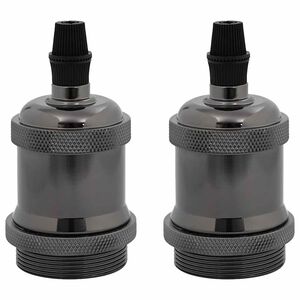vidaXL Lamp Holders 2 pcs Glossy Black E27