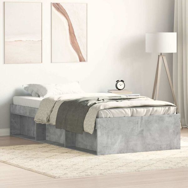 vidaXL Bed Frame without Mattress Concrete Grey 90x200 cm