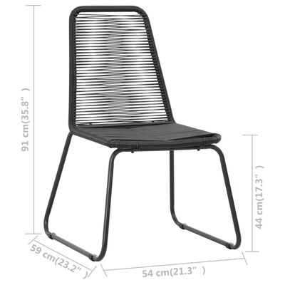 vidaXL Outdoor Chairs 6 pcs Poly Rattan Black
