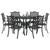 vidaXL Garden Dining Set 7 pcs Black Aluminium