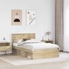 vidaXL Bed Frame with Headboard Sonoma 120 x 190 cm Engineered wood