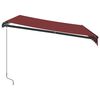 vidaXL Manual Retractable Awning with LEDs Burgundy 300x250 cm