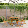 vidaXL 5 Piece Garden Dining Set Grey Polypropylene and Solid Wood